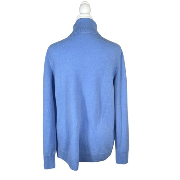 NWOT Talbots 100% Cashmere Periwinkle Blue Turtleneck Sweater Luxe Soft Knit L - Picture 4 of 9